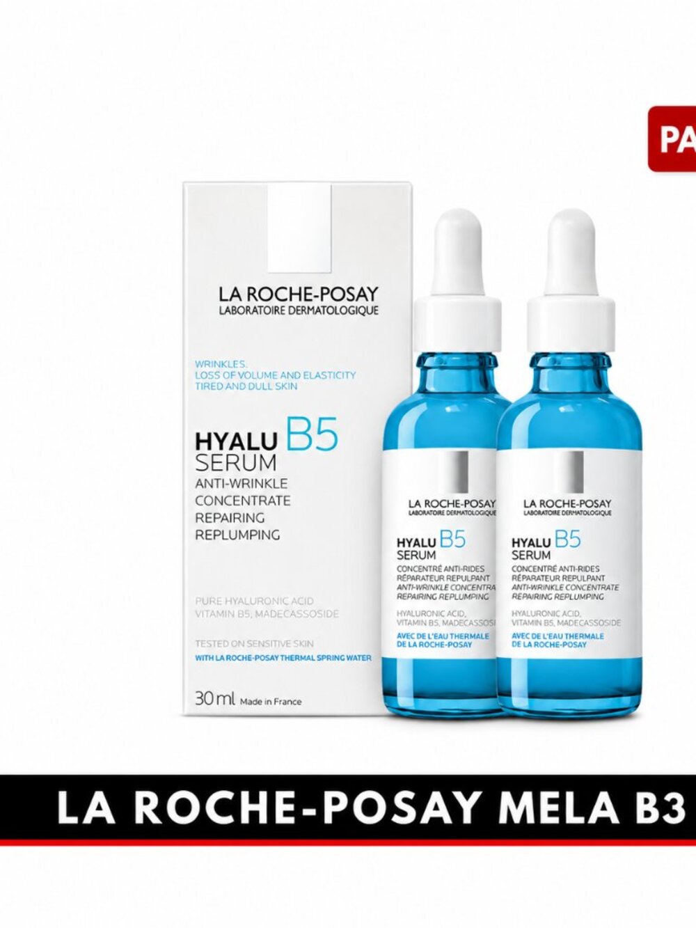 pack of 2 La Roche Posay Hyalu B5 Pure Hyaluronic Acid Face Serum